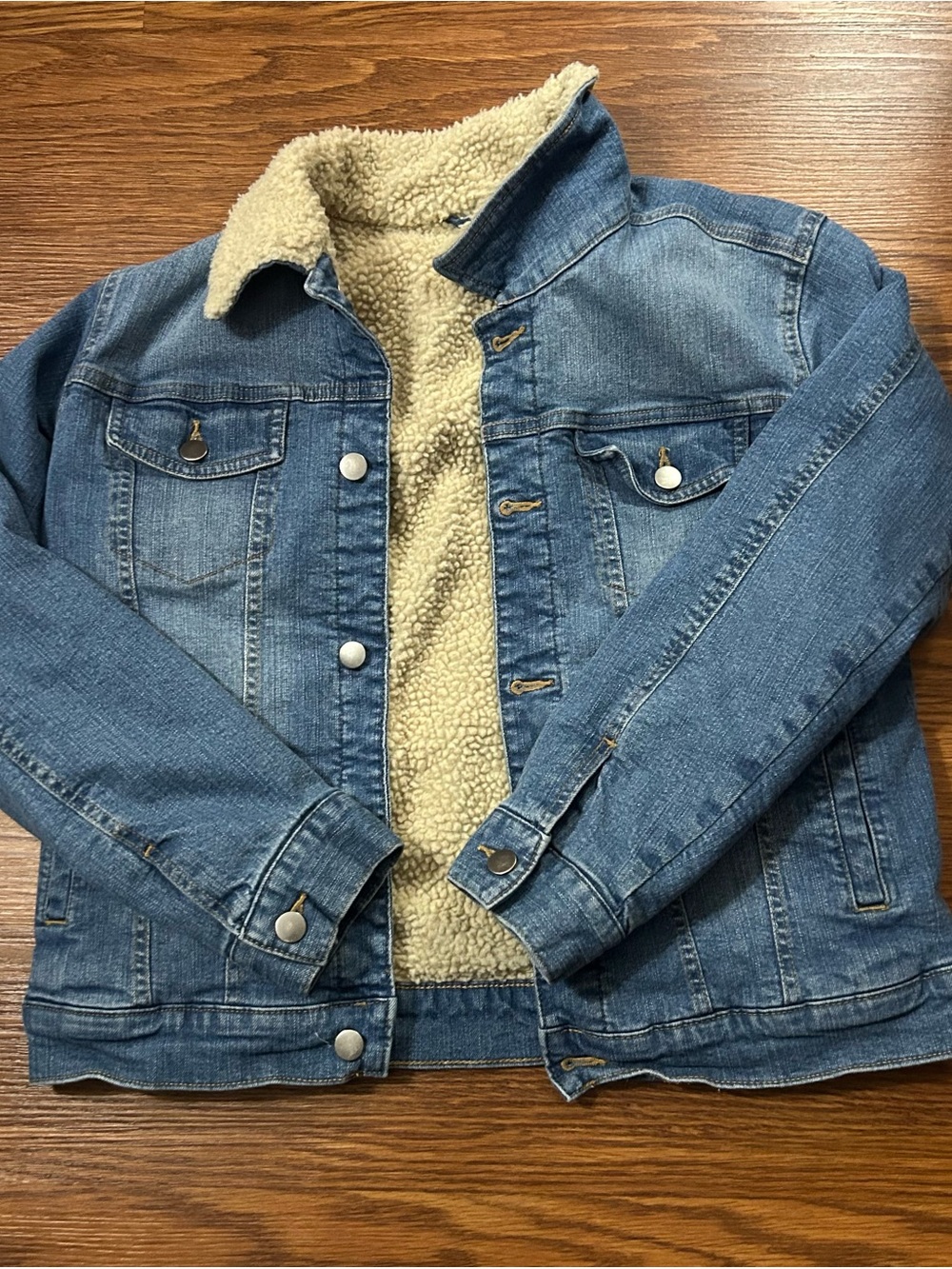 Kid’sBlue Denim Sherpa-Lined Jacket size 14-16